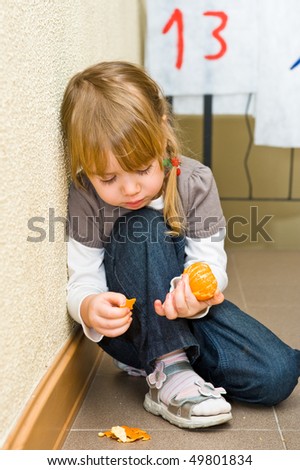 stock photo : Lonely little girl