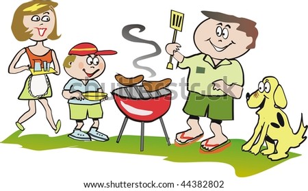 Family Bbq Cartoon