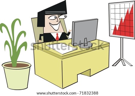 office desk cartoon. stock vector : Vector cartoon