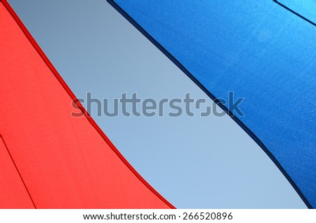 Back-lit Colorful Red, White and Blue Tent