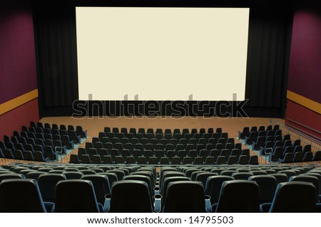 Movie theater with large screen