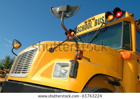 School Bus - Close Up - Blue Sky