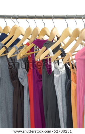 colored Tee Shirts hanging
