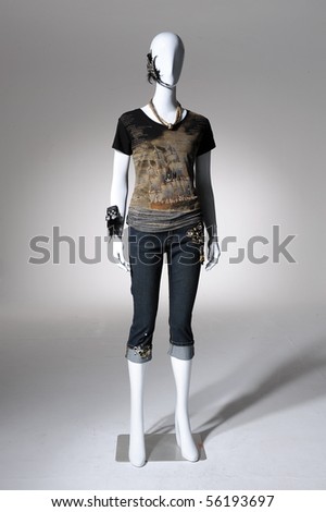 fashion dress on mannequin isolated