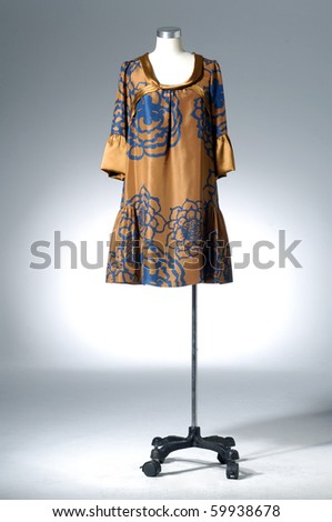 collection dress on mannequin on light background