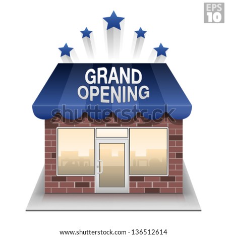 Grand opening storefront brick and mortar business