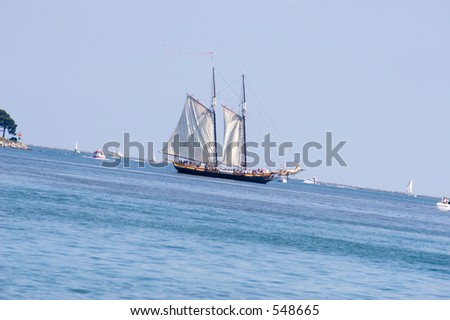 Sail Ship in the Ocean