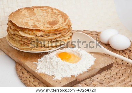 Pancakes and eggs
