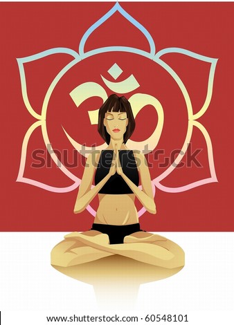 A young girl sitting in the lotus position, hands namaste