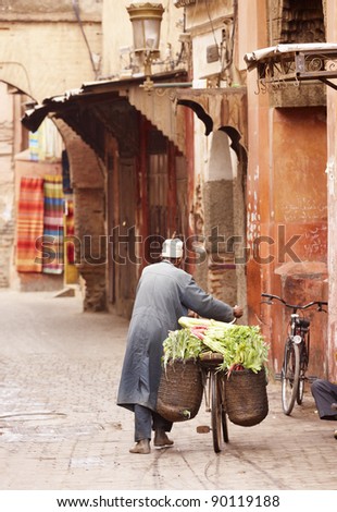 Old man in Marrakesh, Morocco, Africa in the old Medina