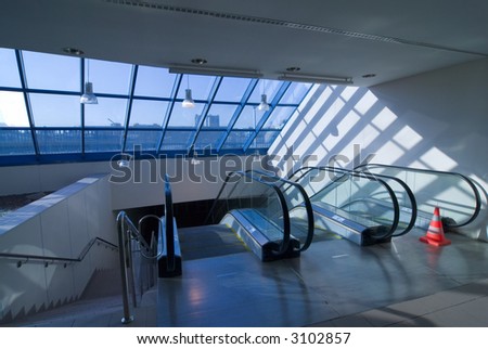Elevator stairs. Modern building interior