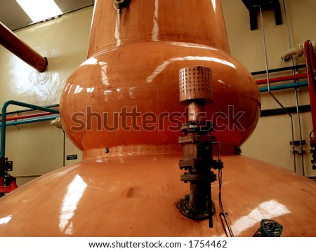 Copper Kettle in whisky Distellery in Scotland