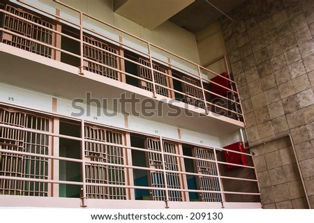 Upper two levels of Alcatraz cells