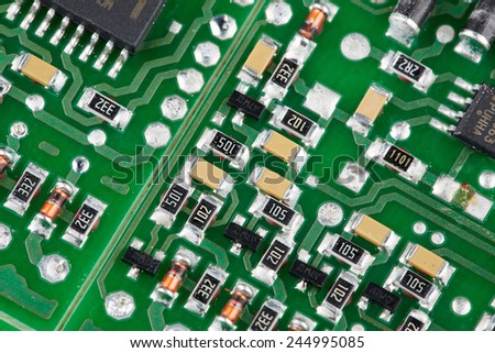 Printed Circuit Board. SMD technology. Surface mount device.