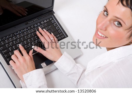 Attractive woman with notebook