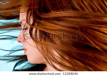 Woman\'s Hair in a Swirling Wind