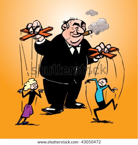 Manager Manipulating His Personnel On Strings Stock Vector ... Manager Manipulating His Personnel On Strings Stock Vector ...
