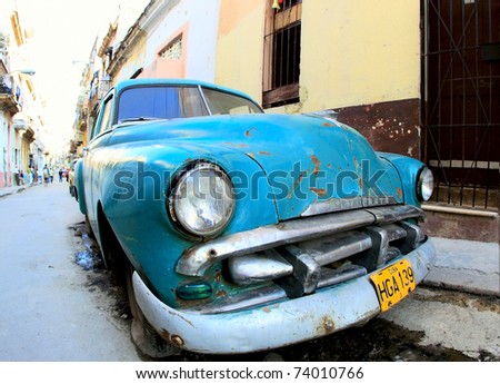 HAVANA - JAN 26: Classic car on January 26, 2009 in Havana. Cubans, unable to buy newer models, keep thousands of them running despite the fact that parts have not been produced for decades