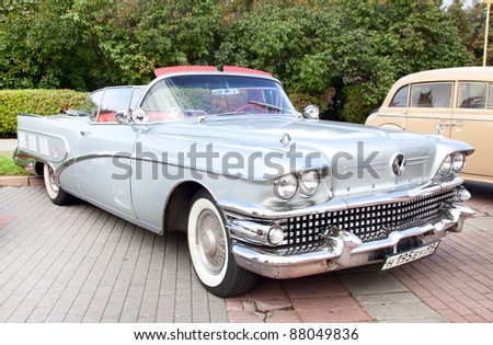 MOSCOW, RUSSIA - SEPT 24: A 1958 Buick Limited in the final stage of the competition for classic cars at the \