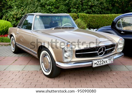 MOSCOW, RUSSIA - SEPT 24: A 1965 Mercedes-Benz 230SL Pagoda in final stage of the competition for classic cars at the \