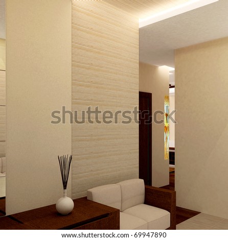 Modern interior entrance: minimal design hallway