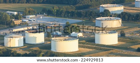 Storage Tanks in Lower Rhine Region of Germany - HÃ?Â¼nxe, North Rhine-Westfalia, Germany, Europe