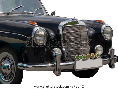 stock photo Vintage Mercedes Benz Black German Car