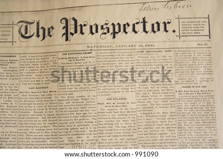 antique daily newspaper  -  from january, 13, 1900