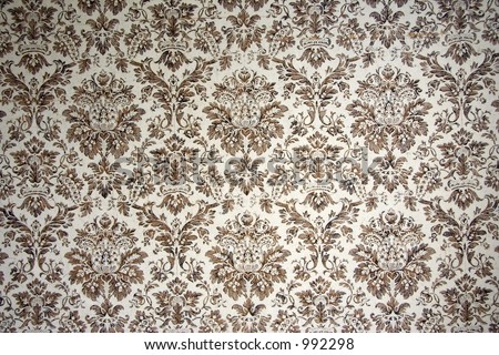 Designer Wallpaper on Vintage Wallpaper   With Brown Ornaments Stock Photo 992298