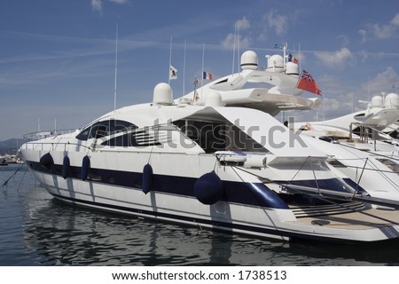 luxury yacht in the port of saint-tropez - french riviera, mediterranean sea
