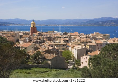 panorama of saint-tropez - in the past a smalll fishing village, but today a meeting place of celebrities on the french riviera, mediterranean sea