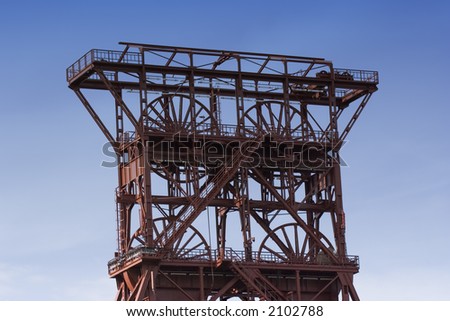 ancient shaft tower - coal mine consol, gelsenkirchen, built 1922, closed 1997