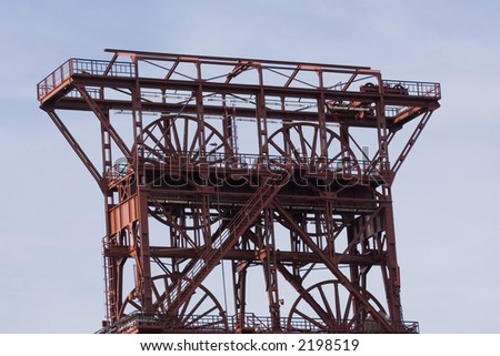 ancient shaft tower - coal mine consol, gelsenkirchen, built 1922, closed 1997 - european cultural capital 2010