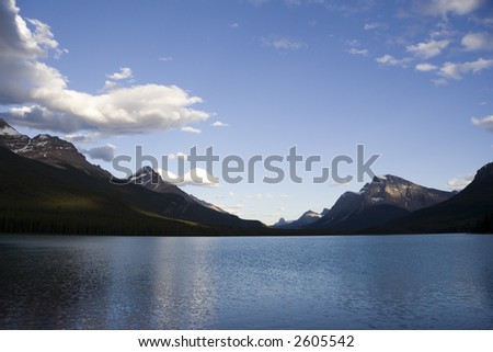 waterfowl lake in the canadian rockies - banff national park, canada