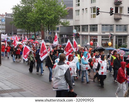 COLOGNE, JUNE 15: Around 30.000 educators according to Verdi trade union go on strike over pay and work conditions on June 15, 2009 in Cologne, Germany.