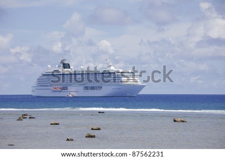 AVARUA, COOK ISLANDS - FEBRUARY 02: Cruise Ship \