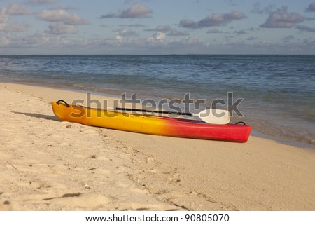 Sea Kayak on Beach - Rarotonga, Cook Islands, Polynesia