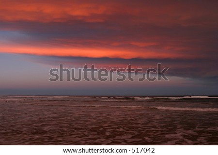 Stormy Sunset on Beach