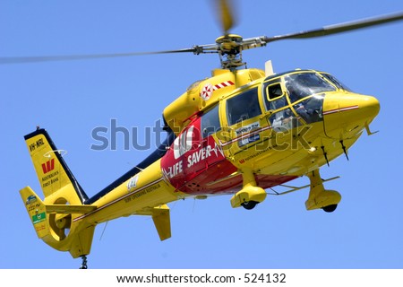 Australian Volunteer Surf Rescue Helicopter in action