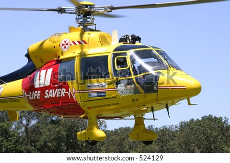 Australian Volunteer Surf Rescue Helicopter in action