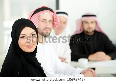 Successful and happy business arabic people sitting for a meeting