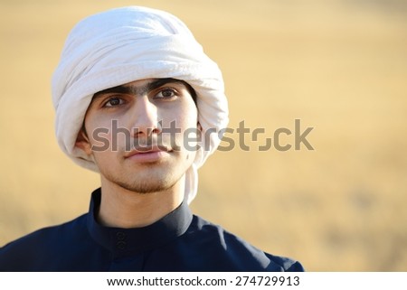 Arabic young man in nature