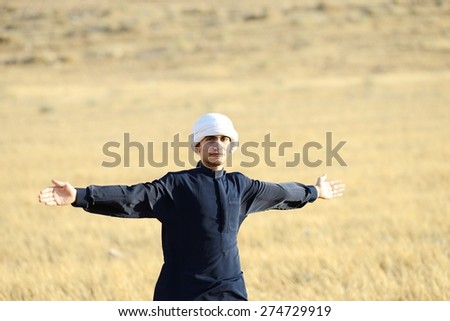 Arabic young man in nature