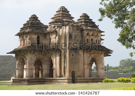 Lotus Mahal architecture in Hampi a world heritage site in India.