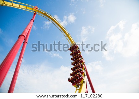Roller Coaster in amusement park