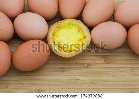 portuguese egg tart with eggs