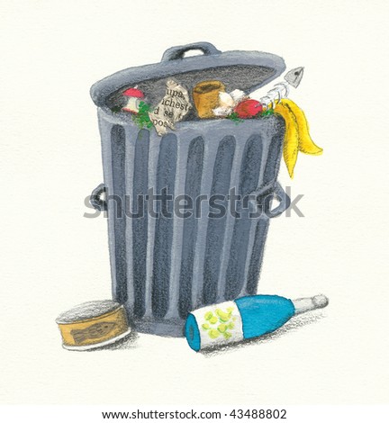 [Sideshow] 'Don't Be Afraid of the Dark' Diorama Stock-photo-illustration-of-garbage-can-43488802