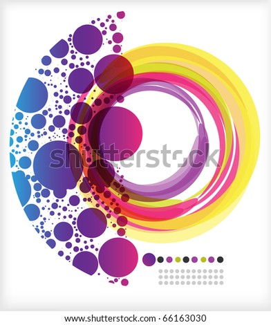Colored ring of brushes with the crescent of the circles