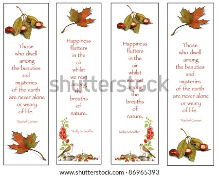 Bookmarks With Nature Theme: Drawings