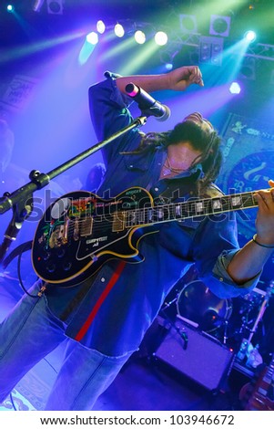PRAGUE, CZECH REPUBLIC - MAY 30: Famous reggea singer and composer Stephen Marley played his czech premiere performance in absoltelly sold-out Lucerna Music Bar in Prague on May 30, 2012.
